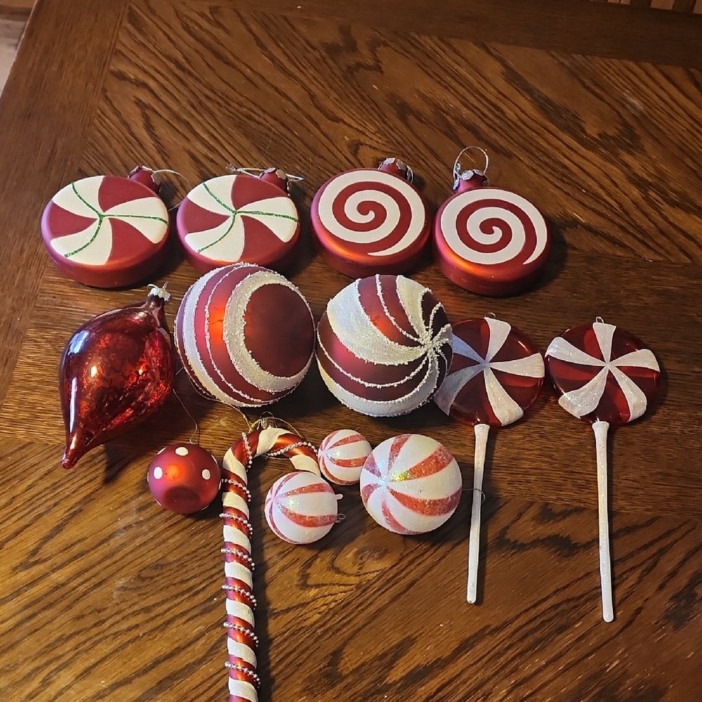 Hobby Lobby Red and White Holiday Ornament Collection